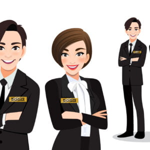 two managers shown in black suit